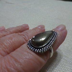 Unique "APACHE PYRITE" Handmade Sterling Ring Size 8.75 #587B